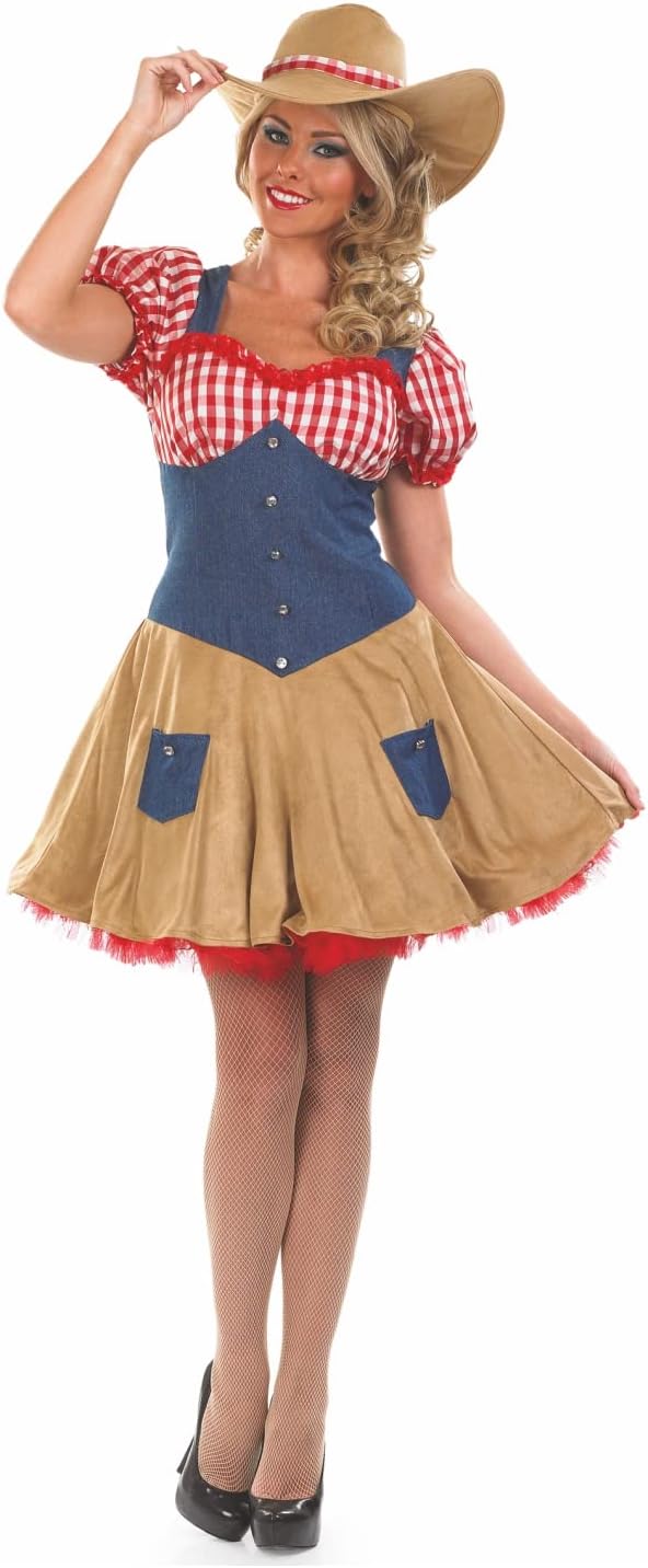 Fun Shack Saloon Girl Kostüm, Cowgirl Kostüm Damen Sexy, Western Damen Kostüm, Faschingskostüme Cowg