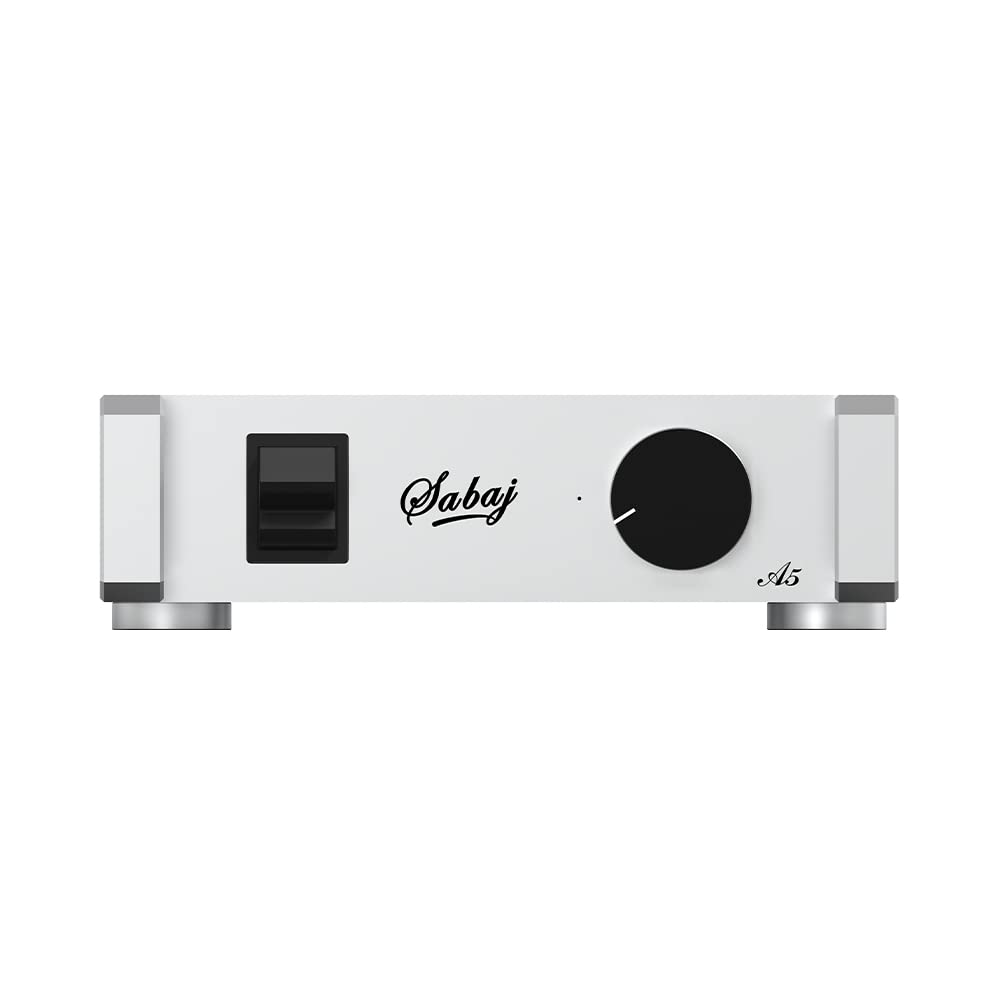 SABAJ A5 Leistungsverstärker mit zwei analogen Eingängen, ICEpower-Modul im Retro-Look, RCA*2-Eingan