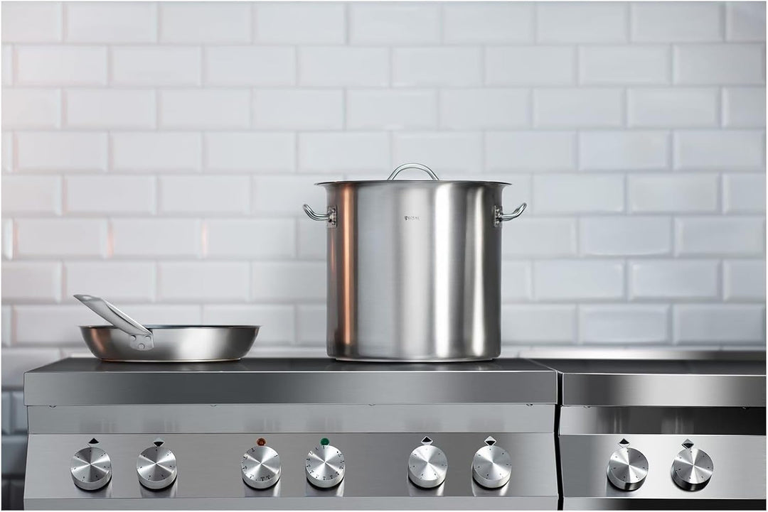 Royal Catering Edelstahltopf Induktion Kochtopf RCST-17E3 (17 L, Bodendicke 3,8 mm, Edelstahl)