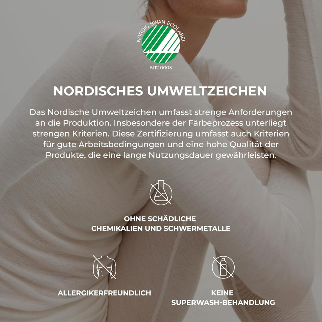 Dilling Merino T-Shirt für Damen - aus 100% Bio-Merinowolle, 36 Schwarz