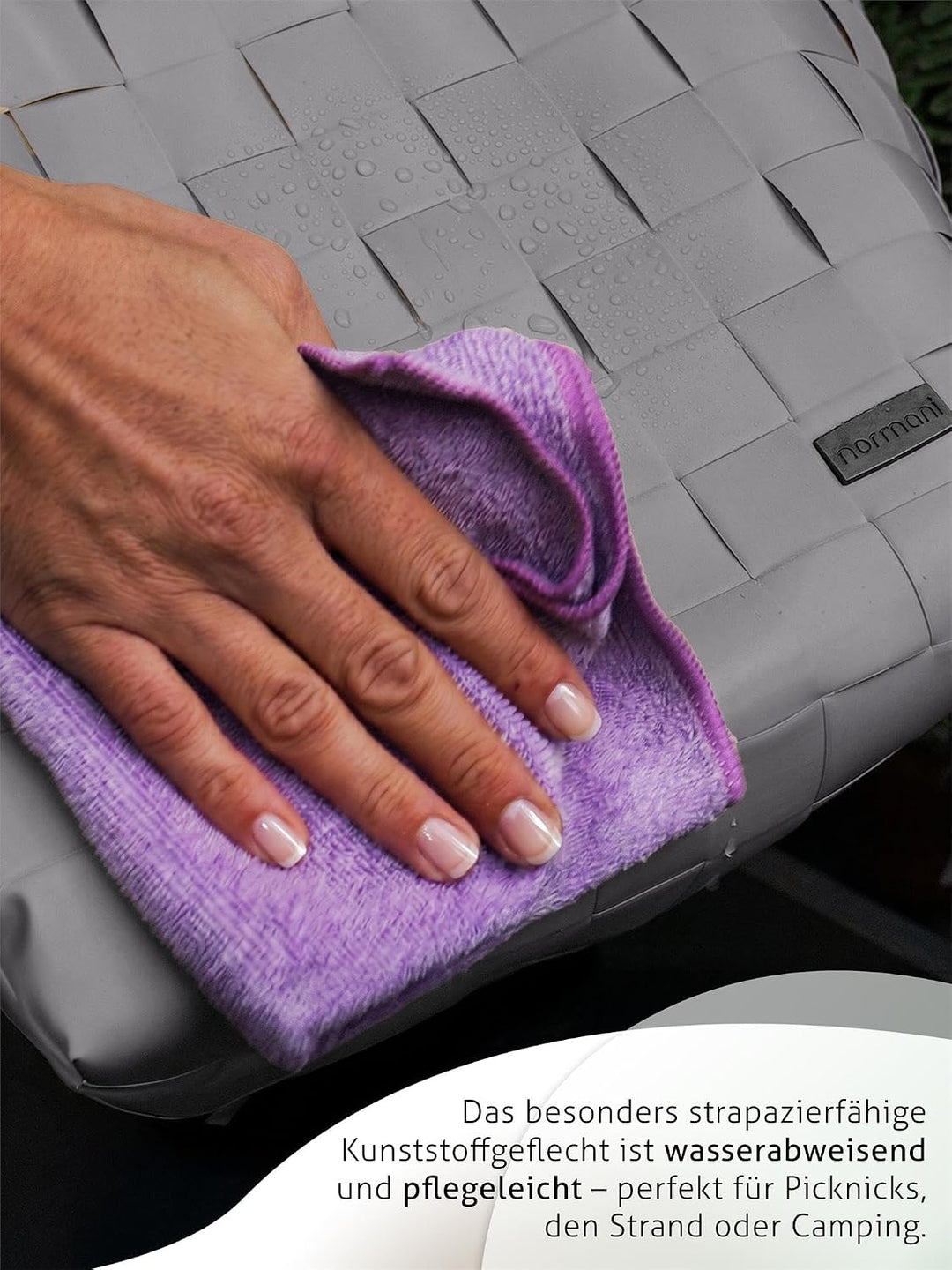 normani Einkaufstasche geflochten mit Henkeln - Tragetasche extra robust Braun Einheitsgrösse, Braun