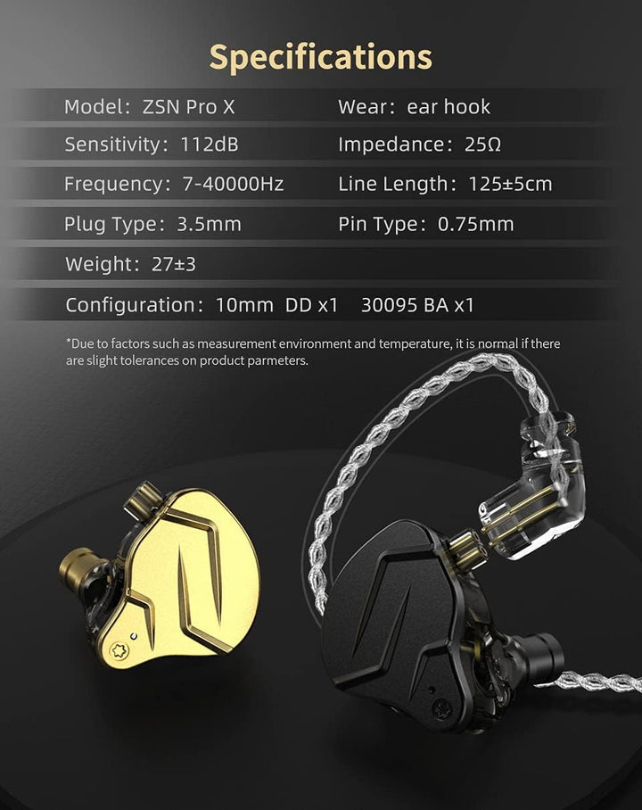 CCA KZ ZSN Pro X In Ear Kopfhörer 1BA 1DD Stereo Earbuds Kopfhörer HiFi Sport Gaming 3.5 mm Wagenheb