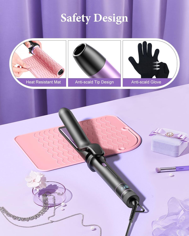 BESTOPE PRO Lockenstab, 5 in 1 Lockenstäbe Set mit Glätteisen, Thermobürste, 3 Keramische Lockeneise