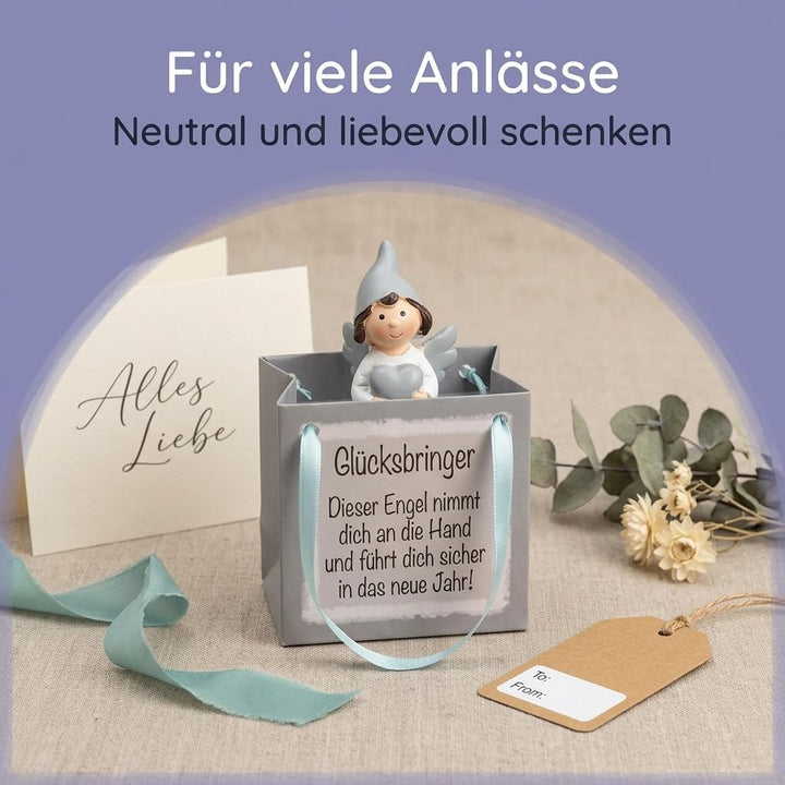 MIJOMA 24 Stück Set Schutzengel in Tüte 2-Fach Sortiert, im 24er Display, Gastgeschenk Glücksbringer