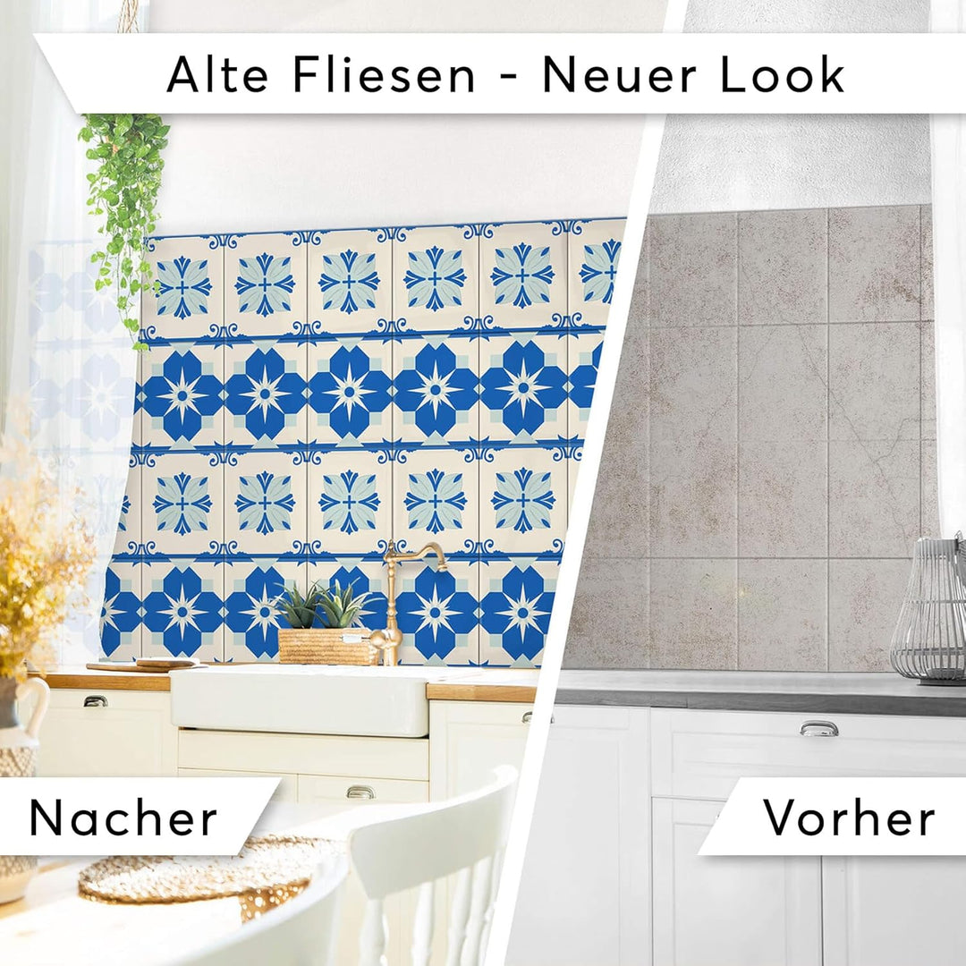 CREATISTO Klebefliesen Stickerfliesen Fliesenfolie - Klebe Folie für Wandfliesen I Klebefliesen Deko