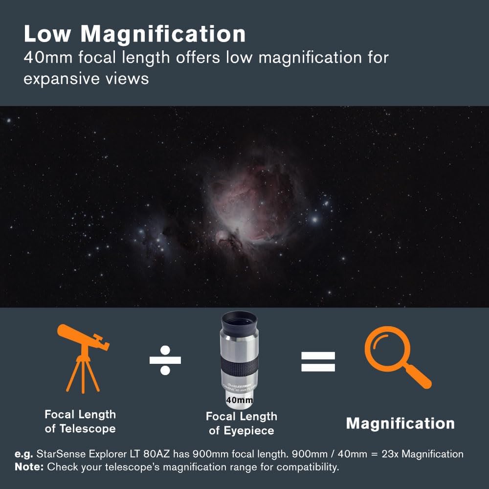 Celestron 93325 1-1/4-40 mm Omni Serie Okular, 40 mm