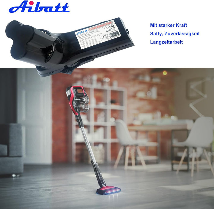 Aibatt 2400mAh Ersatzakku für Philips SpeedPro Max Aqua, SpeedPro Max Stick, FC6822, FC6823, FC6904,