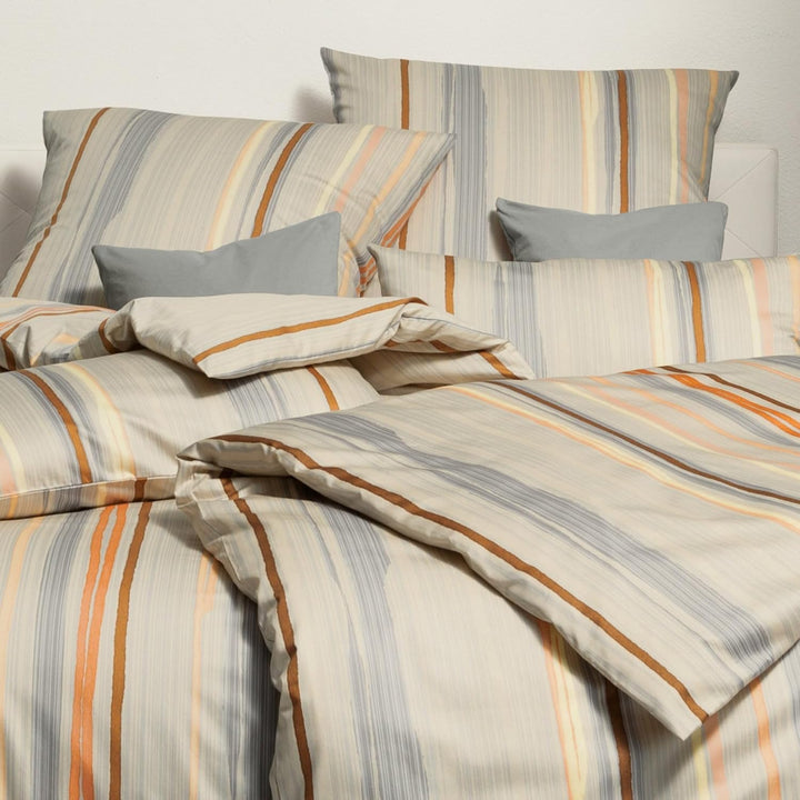 ESTELLA Bettwäsche Interlock-Jersey braun-beige-apricot-vanille Grösse 135x200 cm (40x80 cm)