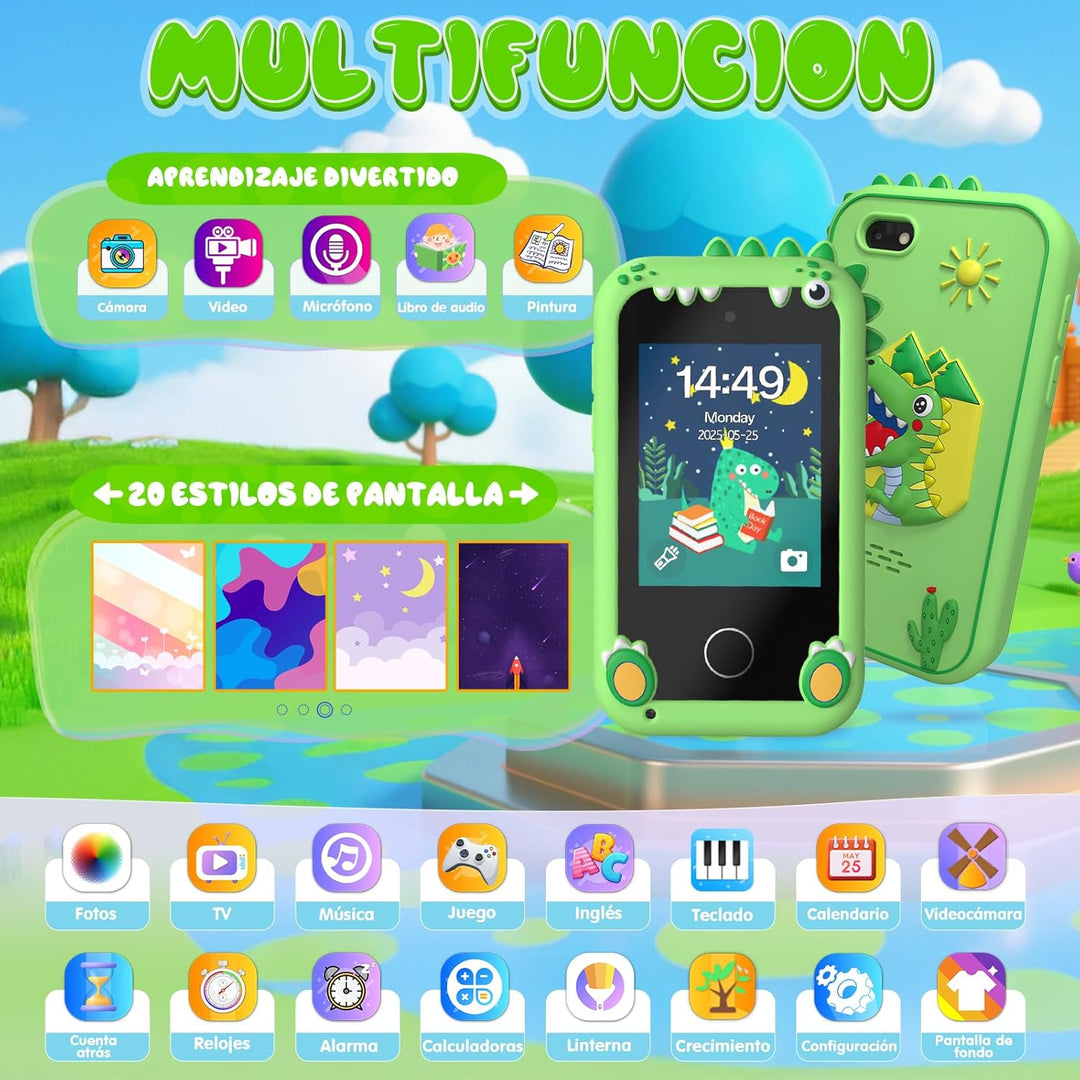 Fippesax Kinder Handy Smartphone Spielzeug, Kinderkamera 2,8" Handy für Mädchen & Jungen, 8G SD Kart