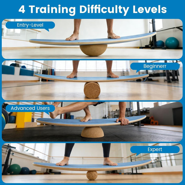Surf Balance Board Trainer, Balanceboards Holz für Erwachsene Surf Core-Training, Fitness, Indoor Su