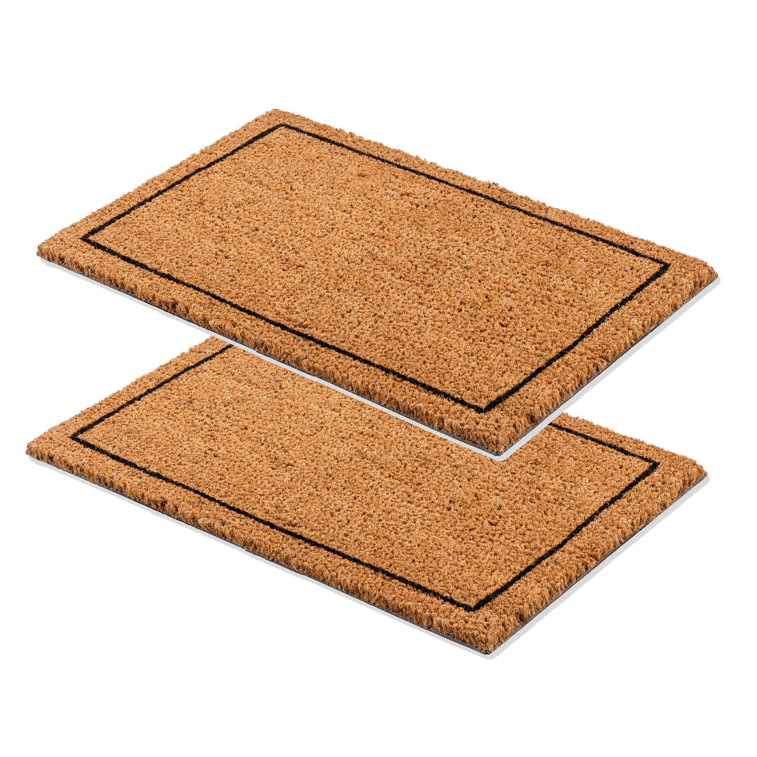 Carpido Fussmatte Kokos Rahmen Design – Sauberlauf 40x60 cm 2er Set – Türmatte Innen Bereich – antib