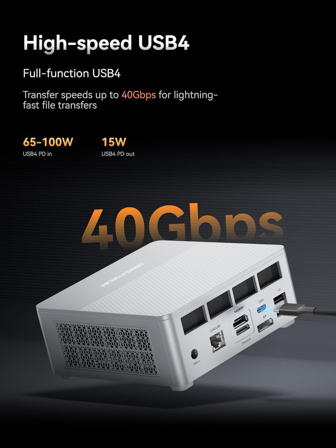 MINIS FORUM X1-Lite 255 Mini PC mit AMD Ryzen 7 255 (8C/16T), DDR5-RAM & M.2 SSD, HDMI 2.1/DP 1.4/US