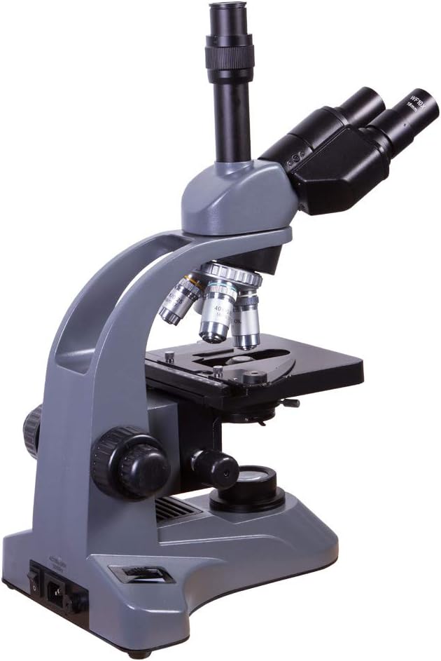 Levenhuk 740T Trinokulares Studentenmikroskop mit Immersionsöl und Filtern (Blau, Gelb, Grün) im Set