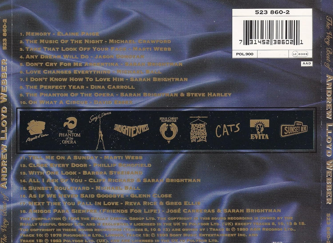 The Very Best Of Andrew Lloyd Webber, Audio-CD