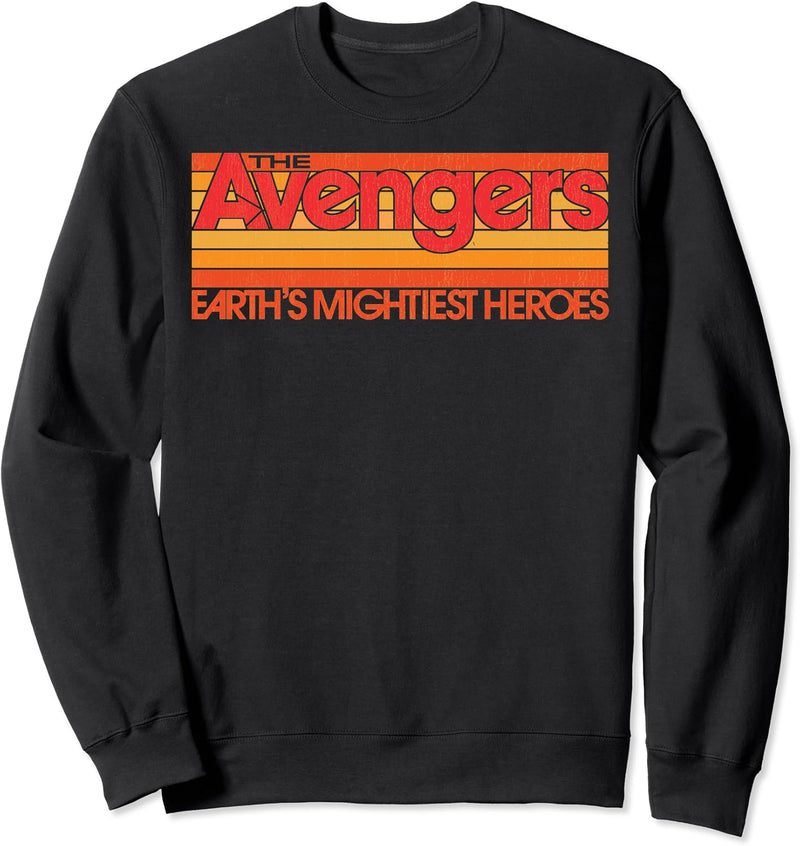 Marvel The Avengers Retro Striped Text Logo Sweatshirt
