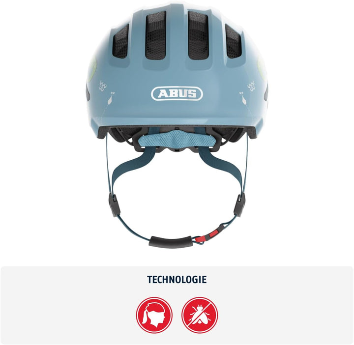 ABUS Kinderhelm Smiley 3.0 - Fahrradhelm mit tiefer Passform, kindergerechten Designs & Platz für ei