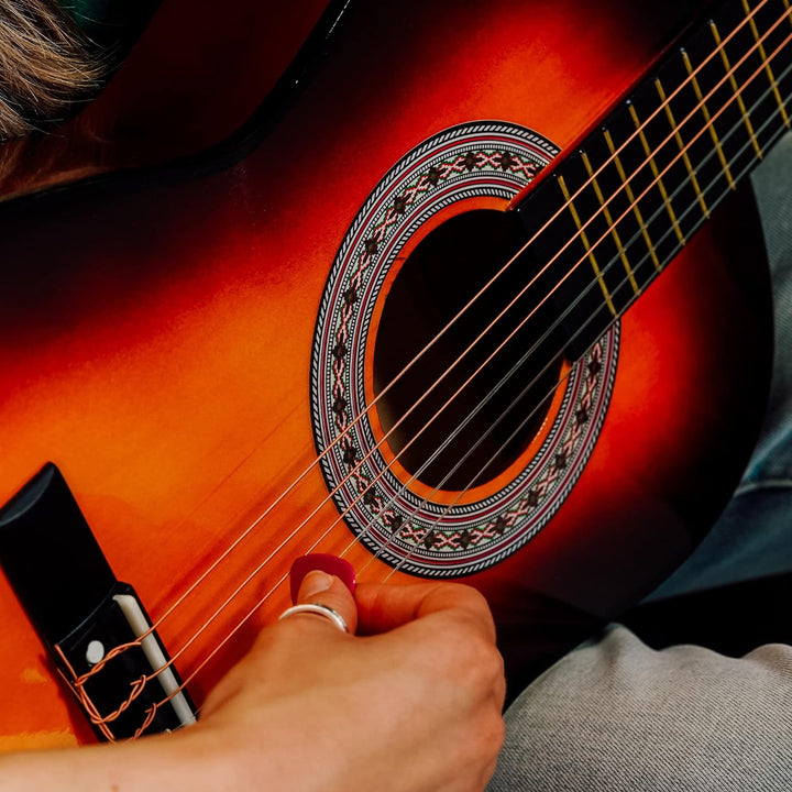 3rd Avenue 3/4 Flamencogitarren-Starterset in Kindergrösse mit Nylonsaiten – mit Tasche, Saiten – in
