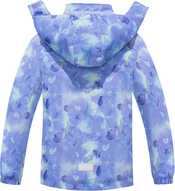 CAMLAKEE Softshelljacke Mädchen Regenjacke Kinder Wasserdicht Jacke Gradient Windjacke 120 Lila, 120