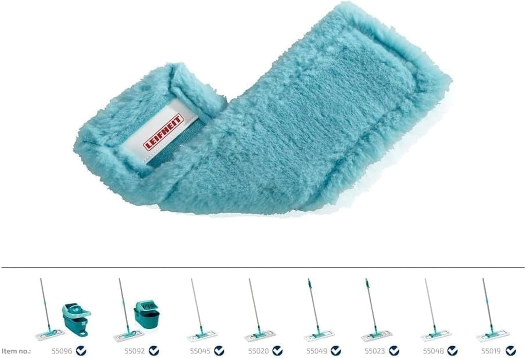 Leifheit 2er Set Wischbezug Profi XL Static Plus, für alle Bodenarten, zieht Staub und Haare an wie