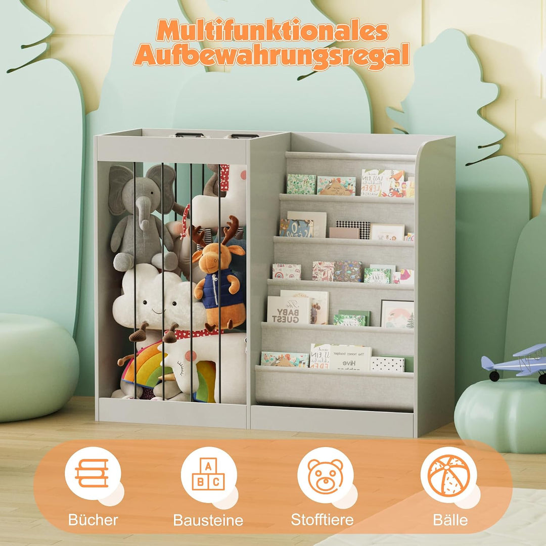 NACHES Kinder Bücherregal Spielzeugregal Kuscheltier Aufbewahrung Kinderregal Spielzeug-Organizer fü
