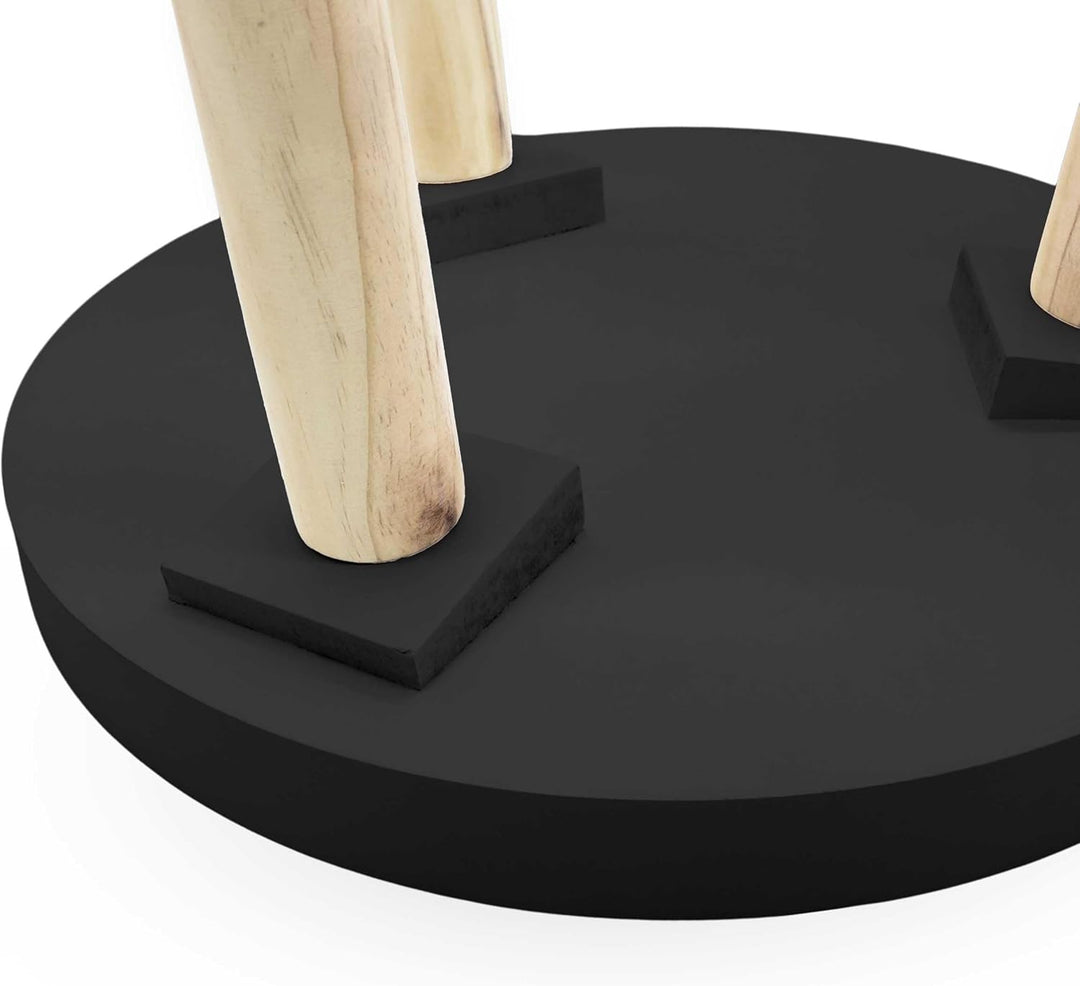 Spetebo Deko Holz Tisch 36x30 cm - schwarz - Kleiner Beistelltisch Couchtisch Sofatisch, Schwarz