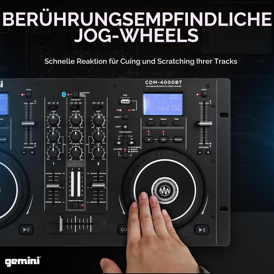 Gemini Sound CDM4000BT - DJ Doppel-CD-Player mit Bluetooth und USB