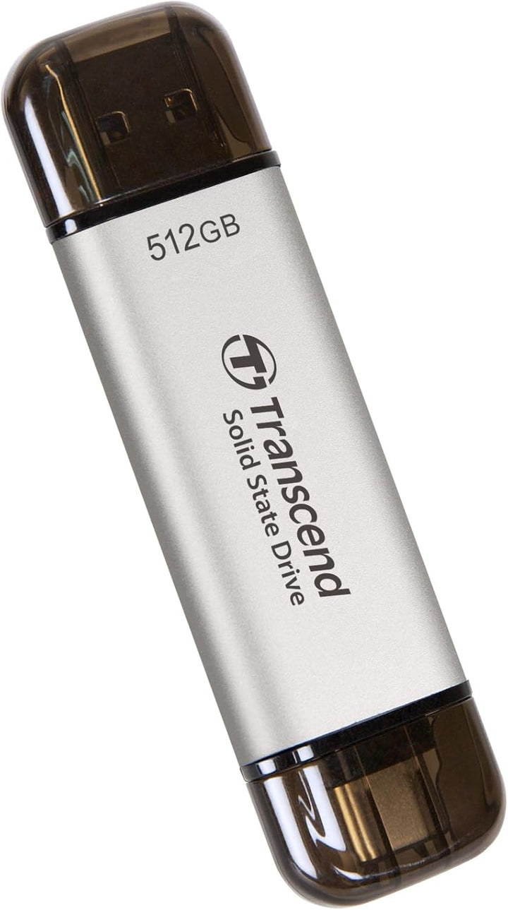 Transcend External SSD 512GB ESD310S USB 2) Silver 2) 512GB, 2) Silver 2) 512GB