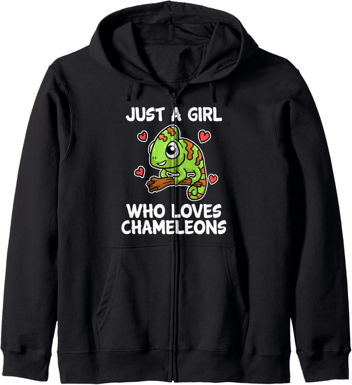 Just A Girl Who Loves Chameleons Lustiges Chamäleon Kostüm Kapuzenjacke