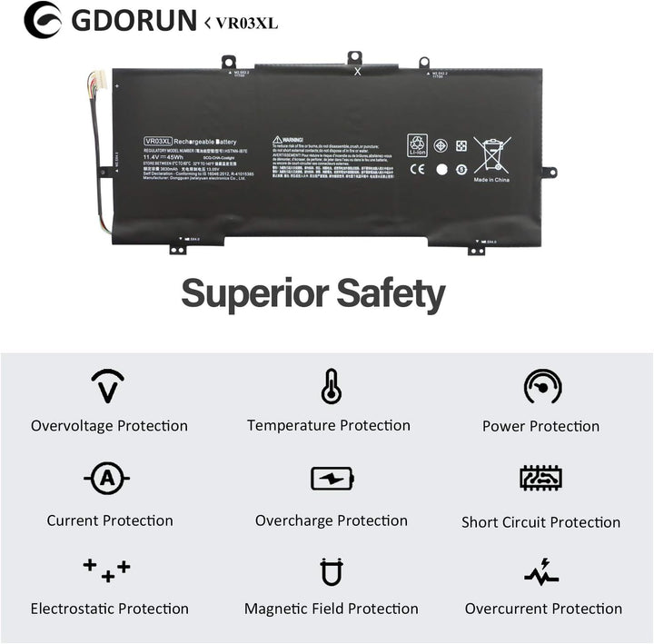 GDORUN 45Wh VR03XL Laptop Akku für HP Envy 13-D D061SA D040WM D010NR D040NR D099NR D044TU D008NA D00