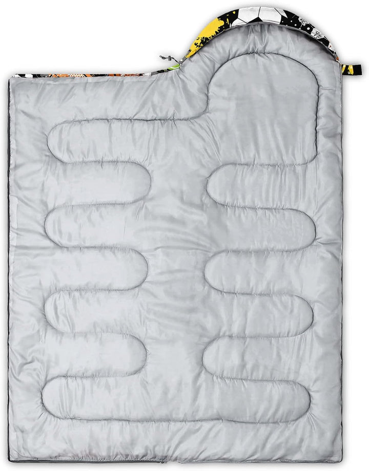 HOSIMA Schlafsack mit Fussball, für Kaltes Klima, für Erwachsene, Mädchen und Jungen, wasserdicht, f