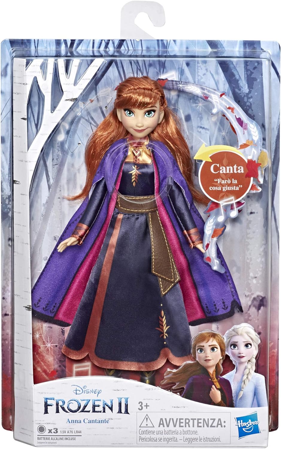 Hasbro Disney Frozen- Anna Cantante Elektronische Puppe mit Kleid, inspiriert von Film Frozen 2, meh