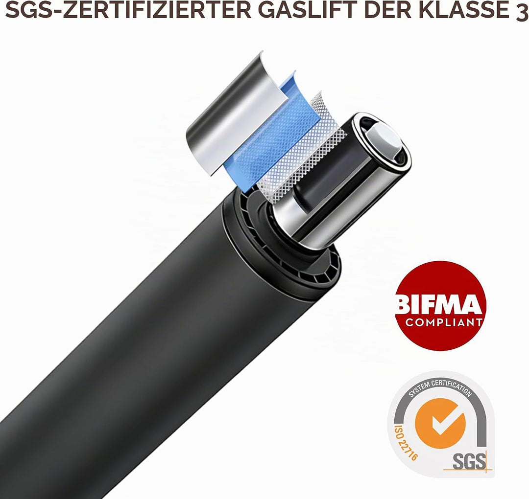 GarveeHome Bürostuhl ohne Armlehnen, höhenverstellbarer Drehstuhl mit Rückenlehne, ergonomisch, PU-S