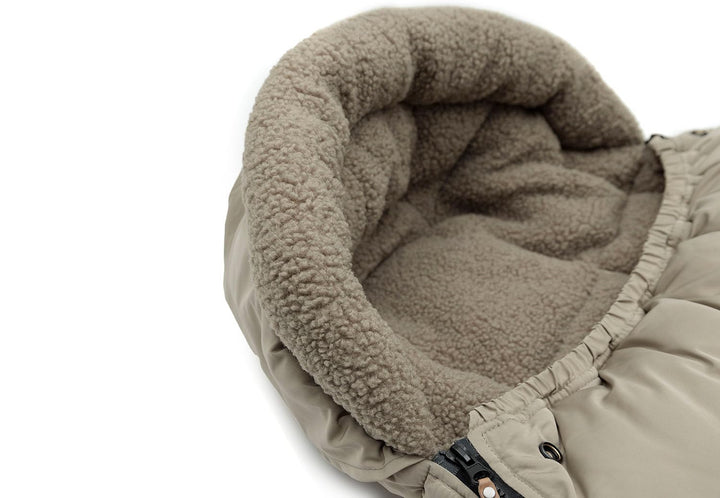 Jollein Fusssack Olive Green - Für Buggy und Kinderwagen - Für 3-Punkt- und 5-Punkt-Gurt - Mit Teddy