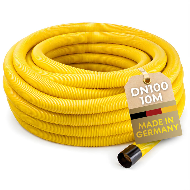 Drainagerohr DN100 10m flexibel &amp; perforiert – PVC Sickerrohr gewellt und geschlitzt – schützt vor S