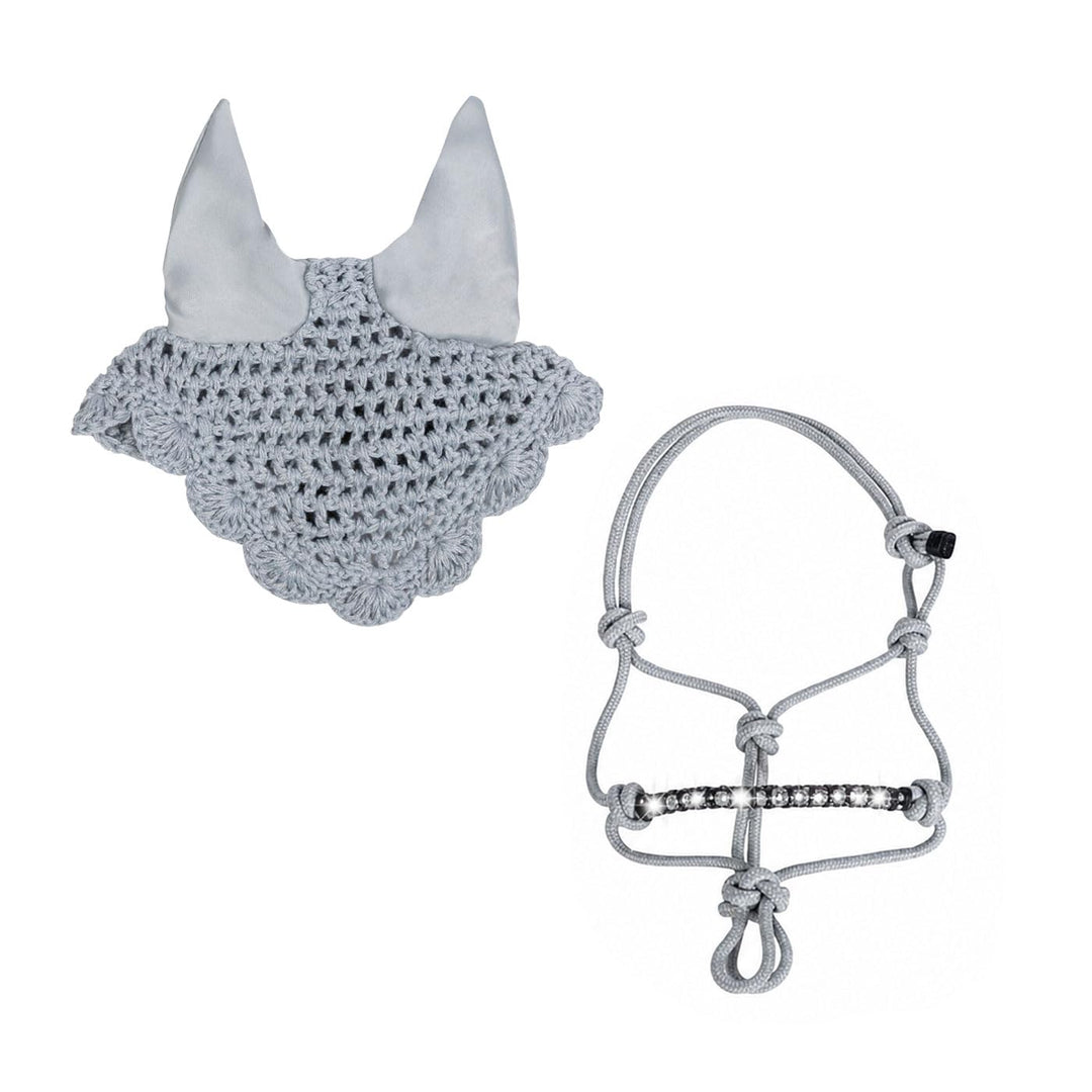 Brama West HKM Hobby Horse Set Shiny Star – Knotenhalfter & Fliegenhaube – Perfekt für Hobby Horsing