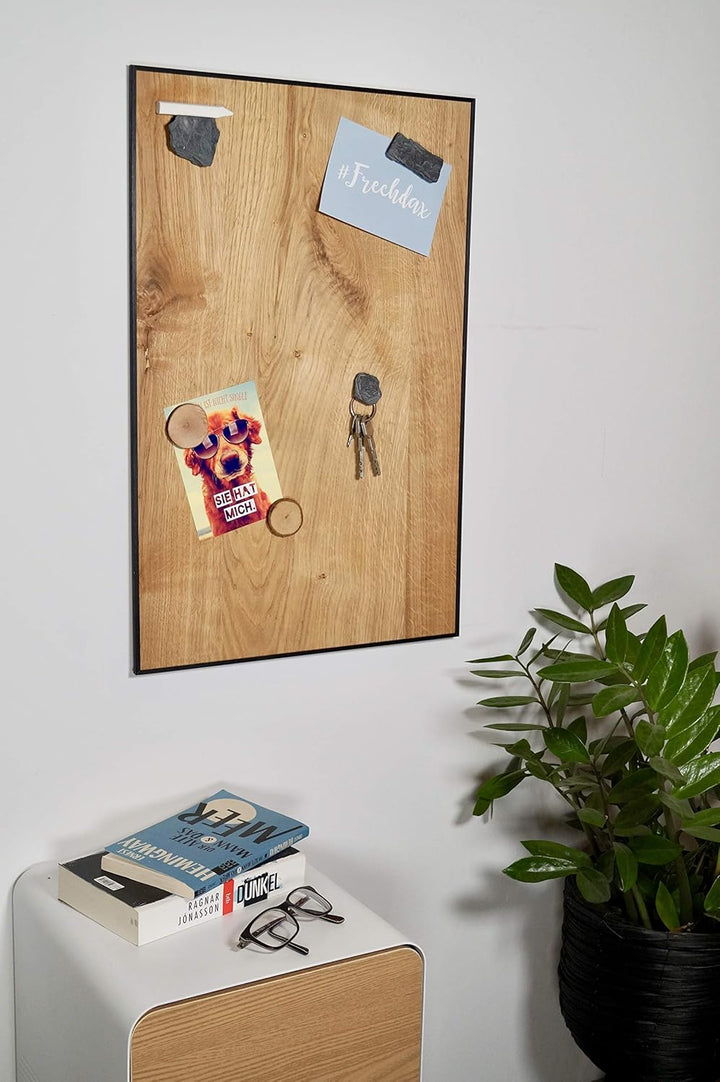 Magnettafel Echt Holz Eiche (Magnetwand+Kreidetafel+Pinnwand+Memoboard) verschiedene Grössen 20x80cm