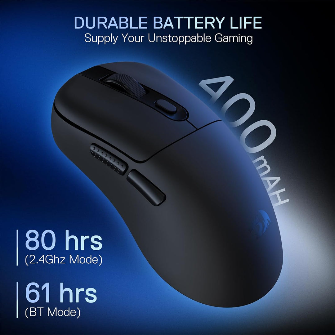 Redragon M998 - Leichte Wireless Gaming Maus mit RGB Magnet-Lade Dock, BT/2.4G Wireless/Kabelgebunde