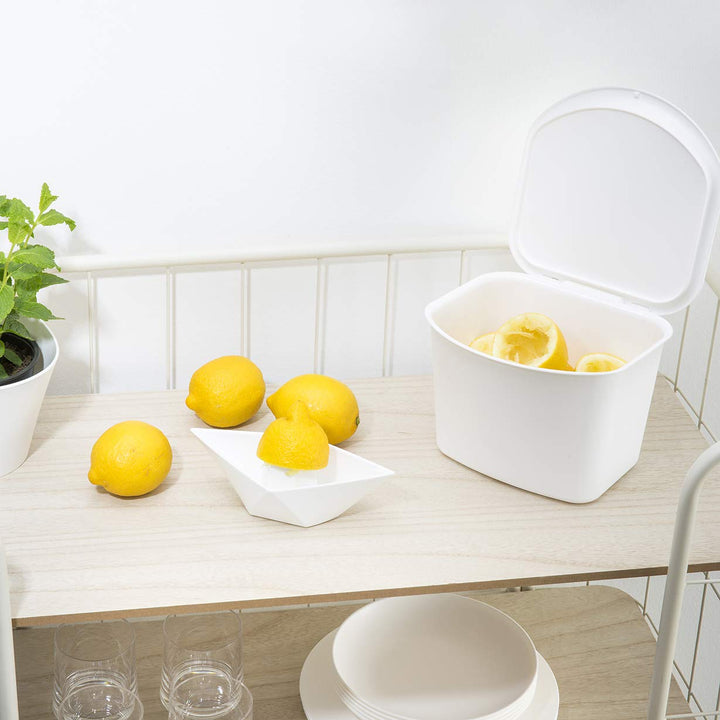 Koziol BIBO ORGANIC Biomülleimer Küche 3L (cotton white), Komposteimer mit Deckel, Bio Mülleimer für