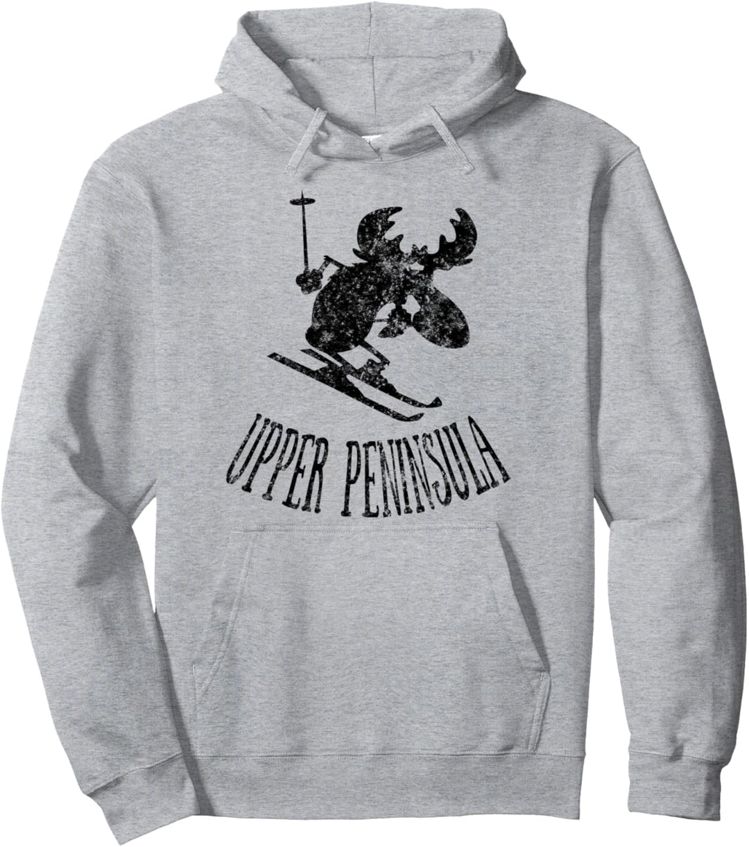 Oberer Peninsula Sweatshirt | Yooper Elch Downhill Skifahren Pullover Hoodie