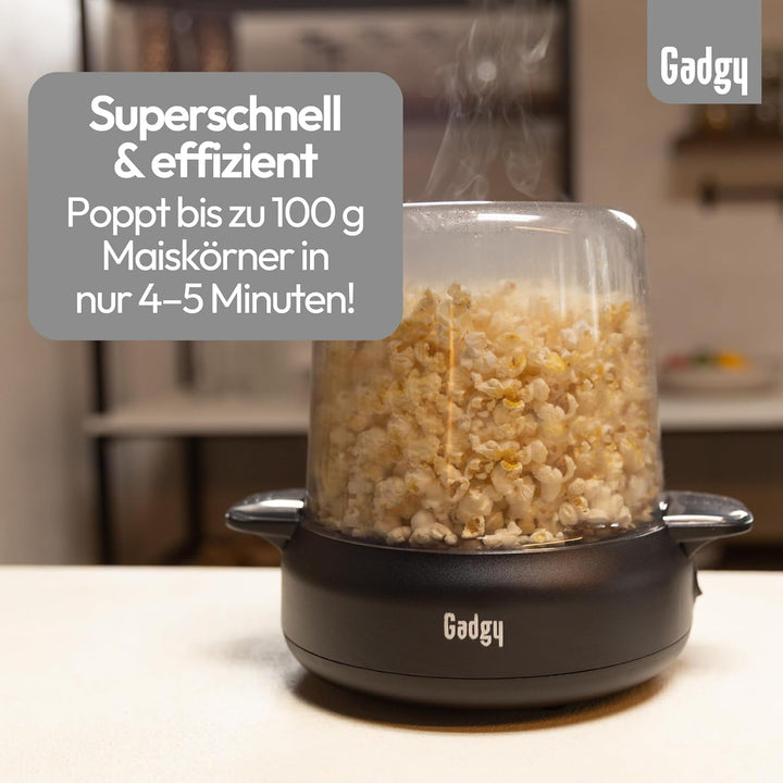 Gadgy Popcorn Maschine Premium - Popcorn Maker Heissluft 4,5 L - Popcornmaschine mit Antihaftbeschic