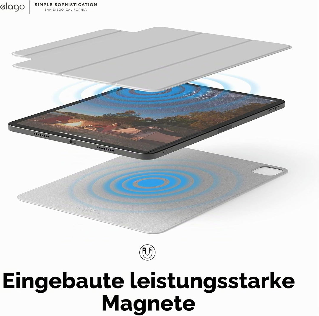 elago Magnetisches Folio Hülle Kompatibel mit iPad Pro 11" 6., 5., 4. Generation - Rückwand kann an