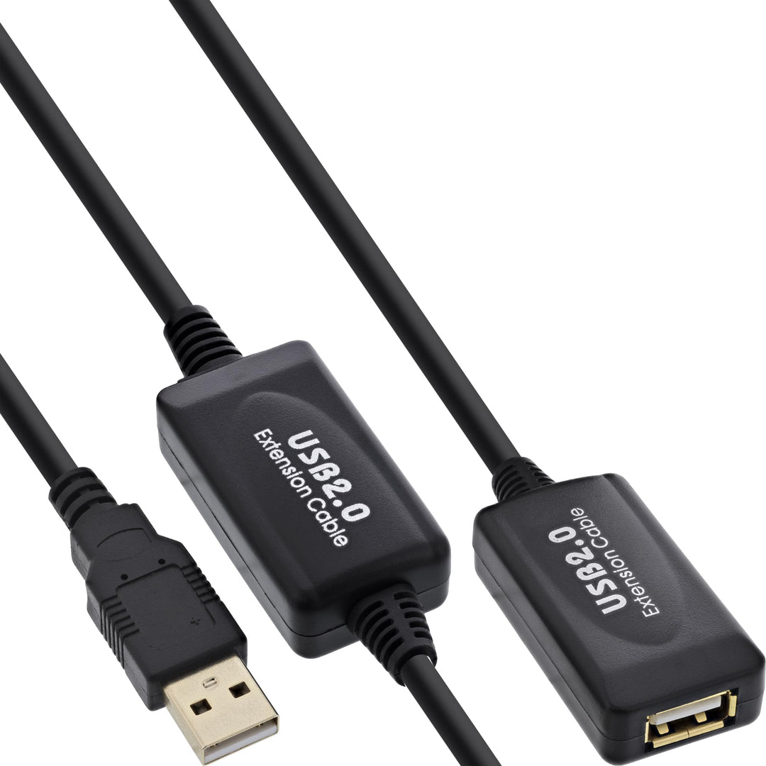 InLine 34612I USB 2.0 Aktiv-Verlängerung, mit Signalverstärkung "Repeater", Stecker A an Buchse A, 1