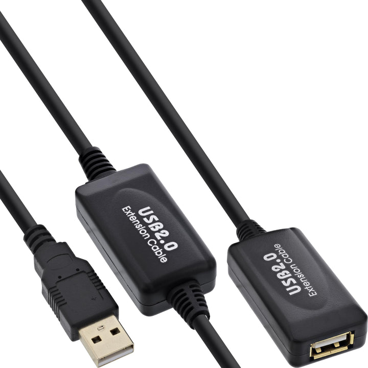 InLine 34612I USB 2.0 Aktiv-Verlängerung, mit Signalverstärkung "Repeater", Stecker A an Buchse A, 1