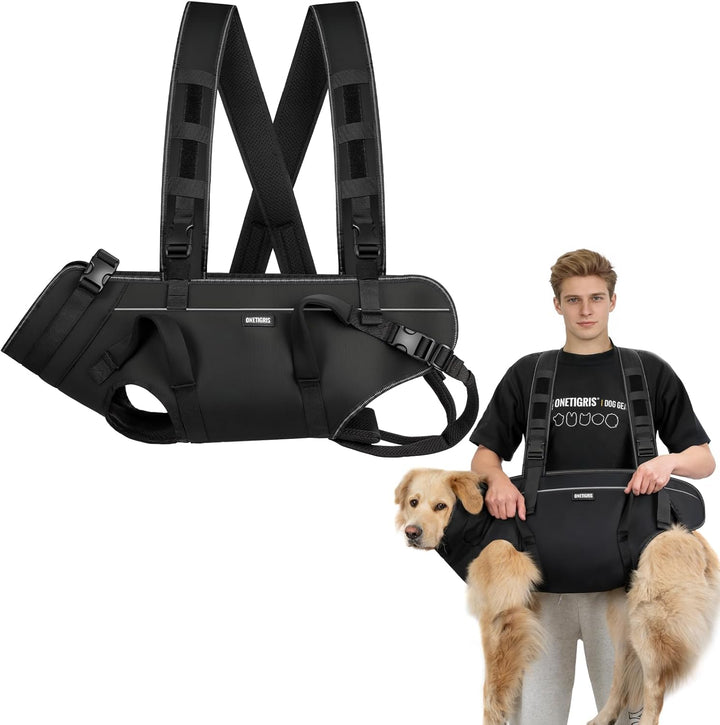 OneTigris Tragegeschirr für Hunde, Support Ridge Outdoor Hundetragehilfe für Wanderungen, Notfälle &