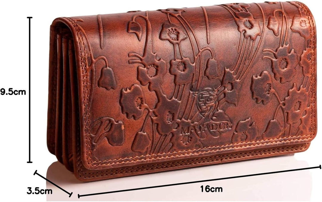MATADOR |VENEDIG| Geldbeutel Damen Mittelgross mit edler Geschenkverpackung | Edles Leder Portemonna