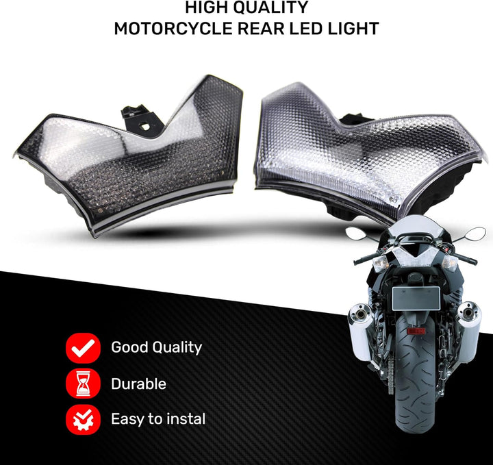 avdb-moto LED-Bremslicht mit integriertem Blinker kompatibel mit Kawasaki ZZR1400 2006/2016 (Getönt)