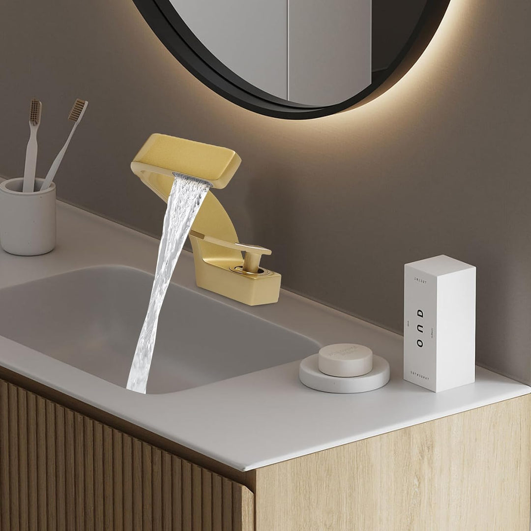 bad wasserfall armatur waschtischarmatur modern Design badezimmerarmatur elegant für Waschtischarmat