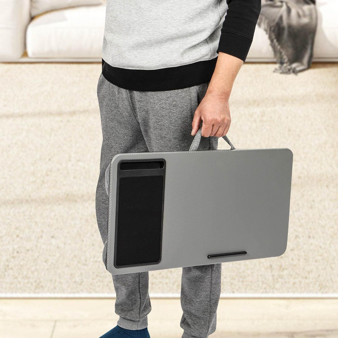 Laptop Lap Tray mit Kissen & Mauspad – Ergonomischer Laptop Tisch 57,5x30,5x6cm für Bett, Sofa & Bod