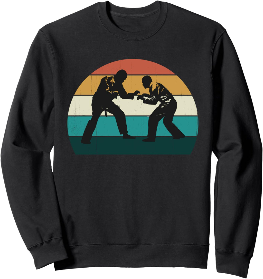 Jiu Jitsu Fighters Vintage Sonnenuntergang Kampfkunst Kampf Sweatshirt