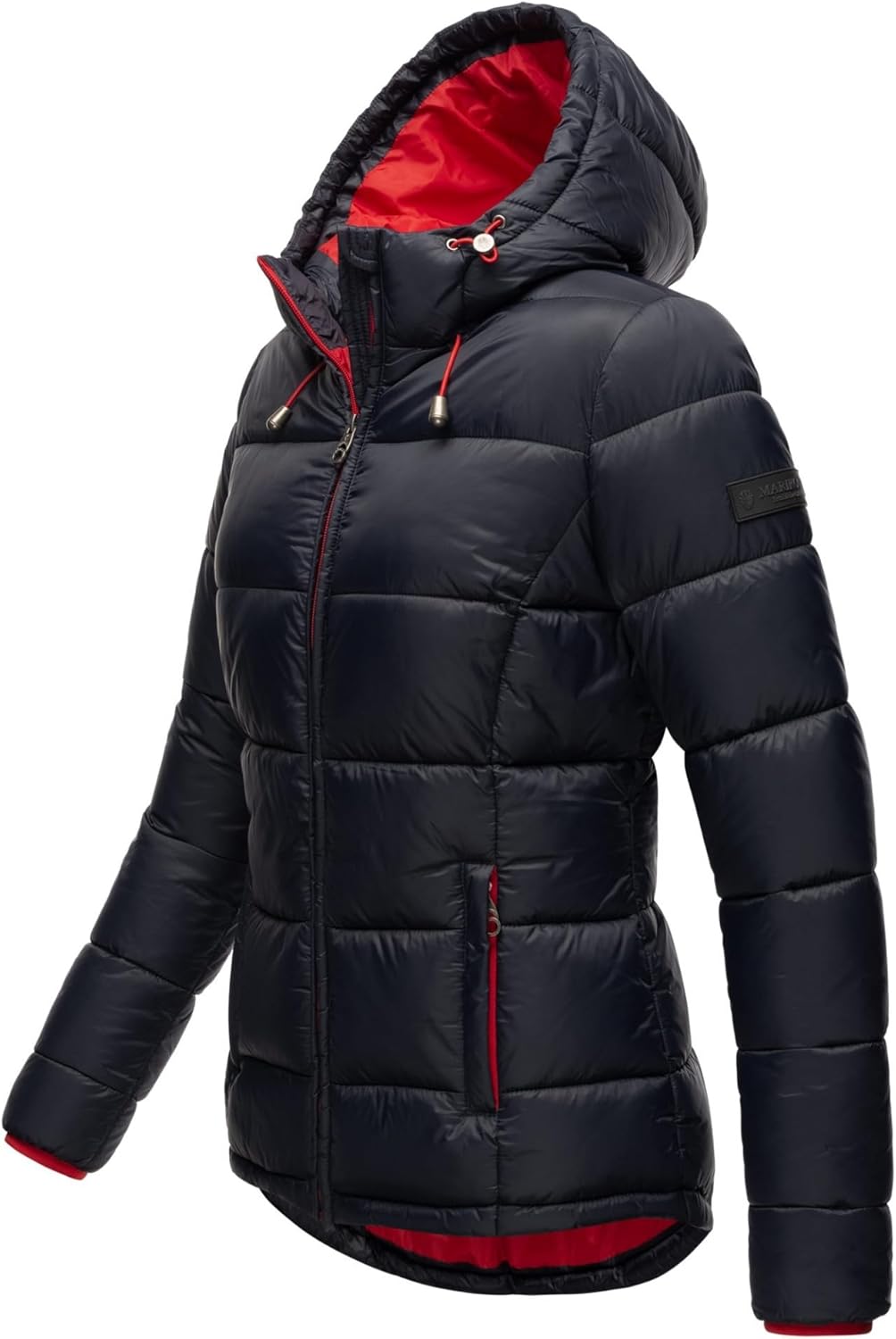 MARIKOO Damen Steppjacke gesteppte Winterjacke mit Kapuze B927 34 Navy, 34 Navy